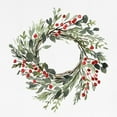 thumbnail image 2 of Caroline, Emma 12x12 White Modern Wood Framed Museum Art Print Titled - Holly Farmhouse Wreath II, 2 of 4