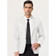thumbnail image 3 of Blazer de hombre Lars Amadeus L Slim Fit un solo botón blanco, 3 of 6