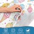 thumbnail image 4 of Yayeee Kitchen Valance Rod Pocket 54" x 18" Living Room Window Curtain, Colorful Ice Cream Pattern, 4 of 6