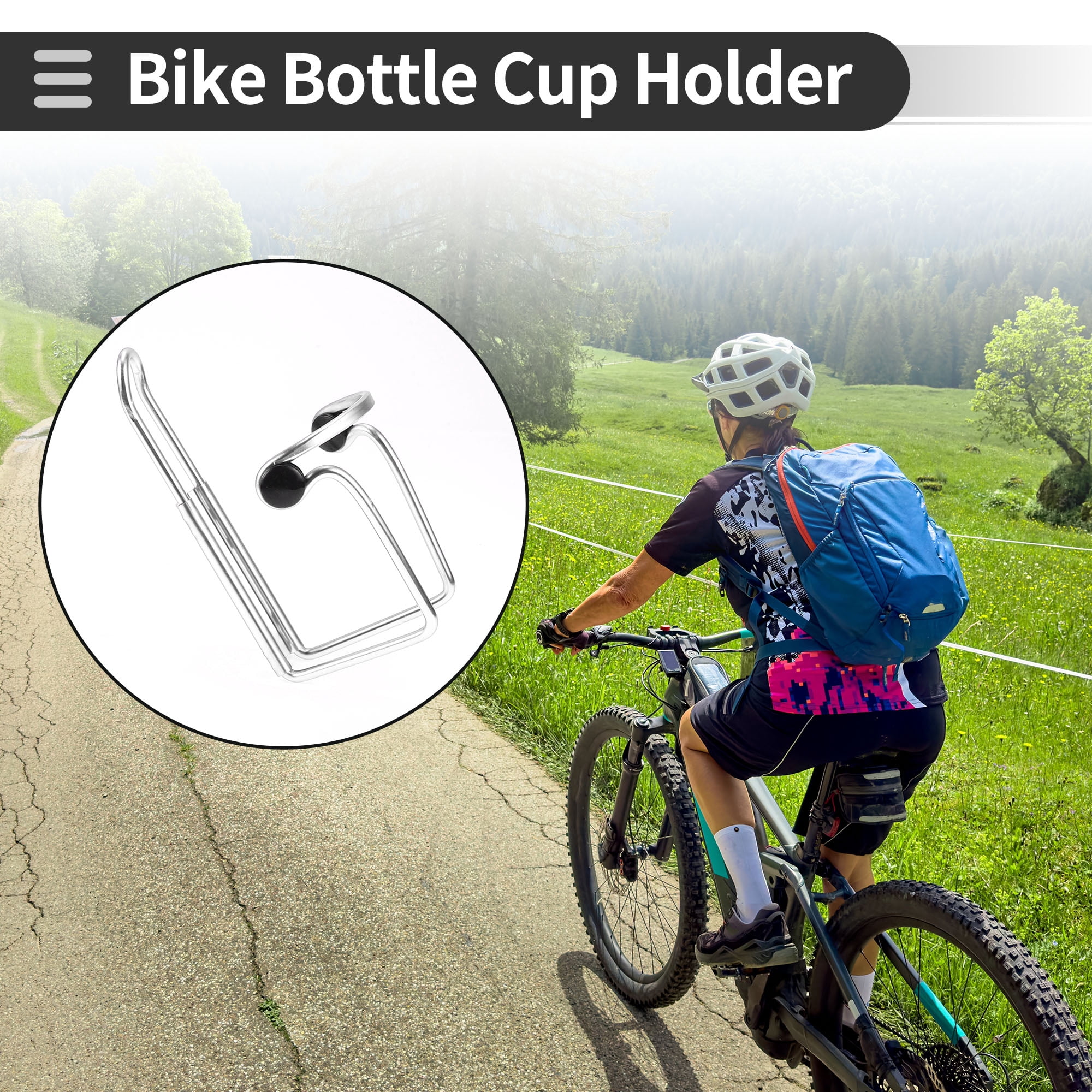 Unique Bargains Bike Bottle Cage Rack Aluminium Alloy Drinks Holder for MTB Road Silver