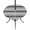 Grey Black, variant on Round Outdoor Tablecloth with Umbrella Hole and Zipper, Navy Blue Grey Striped Tablecloth with Elastic Waterproof, Horizontal Lines Simple Minimalist Patio Table Covers for 45" - 54" Pool Tables