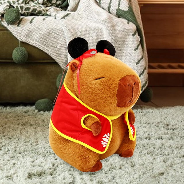Capybara Adorno de juguete de juguete anime Fuzzy Toy peluchado Capybara Toy Animal para niñas para niñas Cumpleaños de cumpleaños para 22 cm
