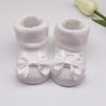 thumbnail image 5 of URMAGIC 0-12M Newborn Baby Girl Gift 2PCS Set Bowknot Socks and Headband, 5 of 6