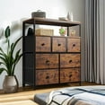 thumbnail image 5 of CRXX Dresser for Bedroom with 7 Drawers and 2 Shelves, TV Stand Dresser for Closet with Wooden Top and Metal Frame, Tall Dressers & Chest of Drawers-Rustic Brown, 5 of 9