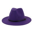thumbnail image 2 of yunLXY Hat Purple Men & Women Vintage Wide Hat with Belt Buckledjustable Outbacks Hats One Size, 2 of 2