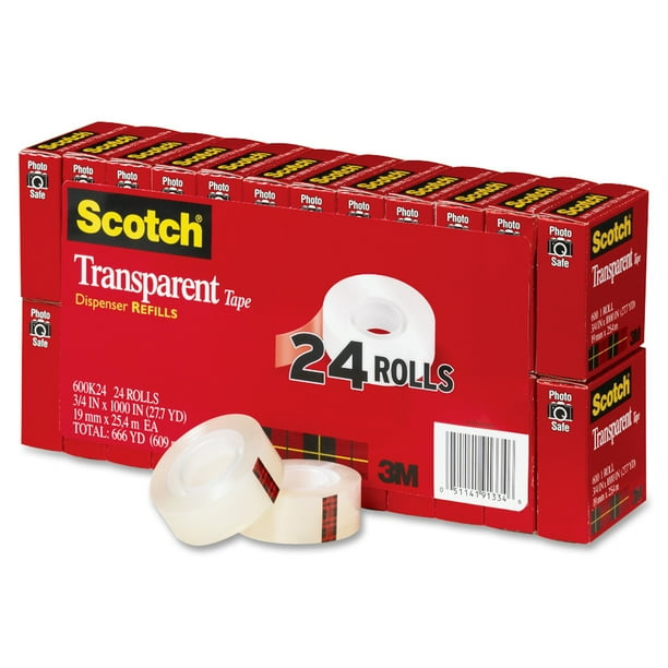 Scotch Transparent Tape Refills Office Value Pack, 24 Count, Clear
