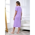 thumbnail image 5 of FEREMO 100% Cotton Nightgowns for Women Short Sleeve Ladies Sleepwear Soft Comfy Sleepshirt, 5 of 6