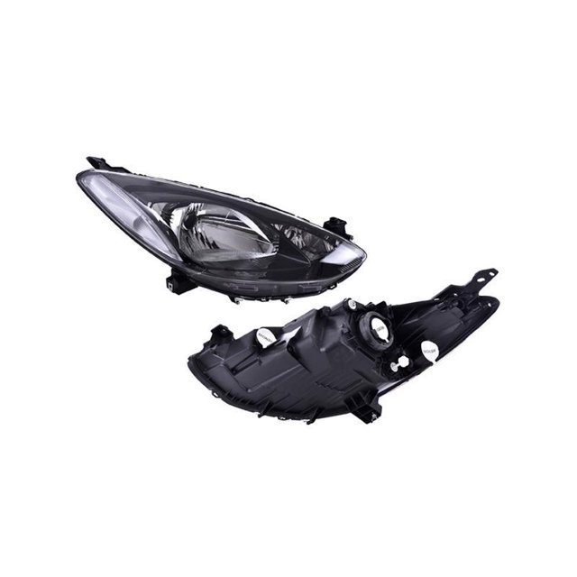 Faro Depo - Compatible Con Mazda 2 2012-2014 - Color Fondo Negro, Lado Der Depo 2