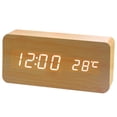 thumbnail image 1 of Reloj despertador digital Dinheiro con pantalla LED electrónica de madera, 1 of 5