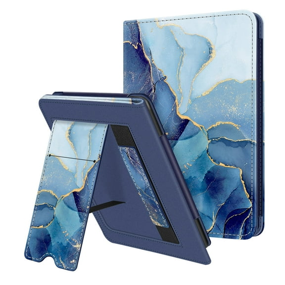 Fintie Case for 6" All-New Kindle (11th Generation-2024/2022 Release), Premium PU Leather Sleeve Stand Cover with Card Slot and Hand Strap, Ocean Marble
