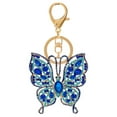 thumbnail image 1 of harmtty Women Fashion Butterfly Rhinestones Key Holder Keychain Bag Hanging Ornament,Blue, 1 of 8