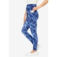 thumbnail image 3 of Woman Within Plus Size Tall Stretch-Cotton Knit Pull-On Printed Pocket Leggings, 3 of 5
