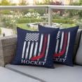 thumbnail image 4 of 2 Pack Outdoor Waterproof Throw Pillow Covers,American Ice Hockey Sports Decorative Square Pillow Case Patio Pillowcases for Chair Couch Sofa 16x16in, 4 of 9