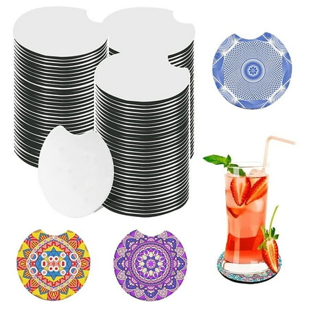 

Benefischl 110PCS Sublimation Blank Coaster 2.76Inch Opening Blank Sublimation Coaster for DIY Crafts Car Coasters Sublimation