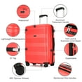 thumbnail image 3 of Ginza Travel Hardside Expandable Luggage with Spinner Wheels,2-Piece Set (20/29),Red, 3 of 10