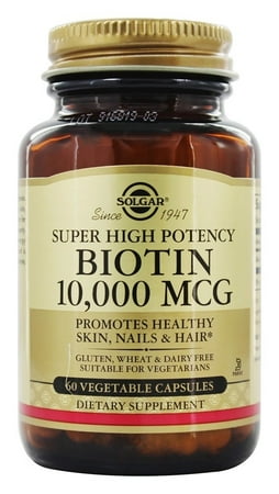 Solgar - Biotin Super High Potency 10000 mcg. - 60 Vegetarian Capsules
