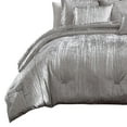 thumbnail image 5 of Benjara Queen Size 7 Piece Fabric Comforter Set with Crinkle Texture, Silver, 5 of 5