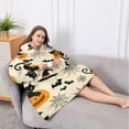 thumbnail image 5 of Oversized Wearable Blanket Hoodie,Black Cat Pumpkin Halloween Pattern Sherpa Blanket Hoodie with Super Pockets,Super Warm Fuzzy Pullover for Women & Men, 5 of 6