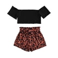 thumbnail image 2 of Toddler Girl’s Solid Color Short Sleeve T-shirt and Leopard Short Pants Set, 2 of 7