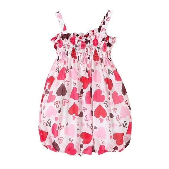 Cethrio Kids Girls Summer Dresses 2025, Sleeveless 2025 Printed Cute Princess Dresses Red Size 2-3T