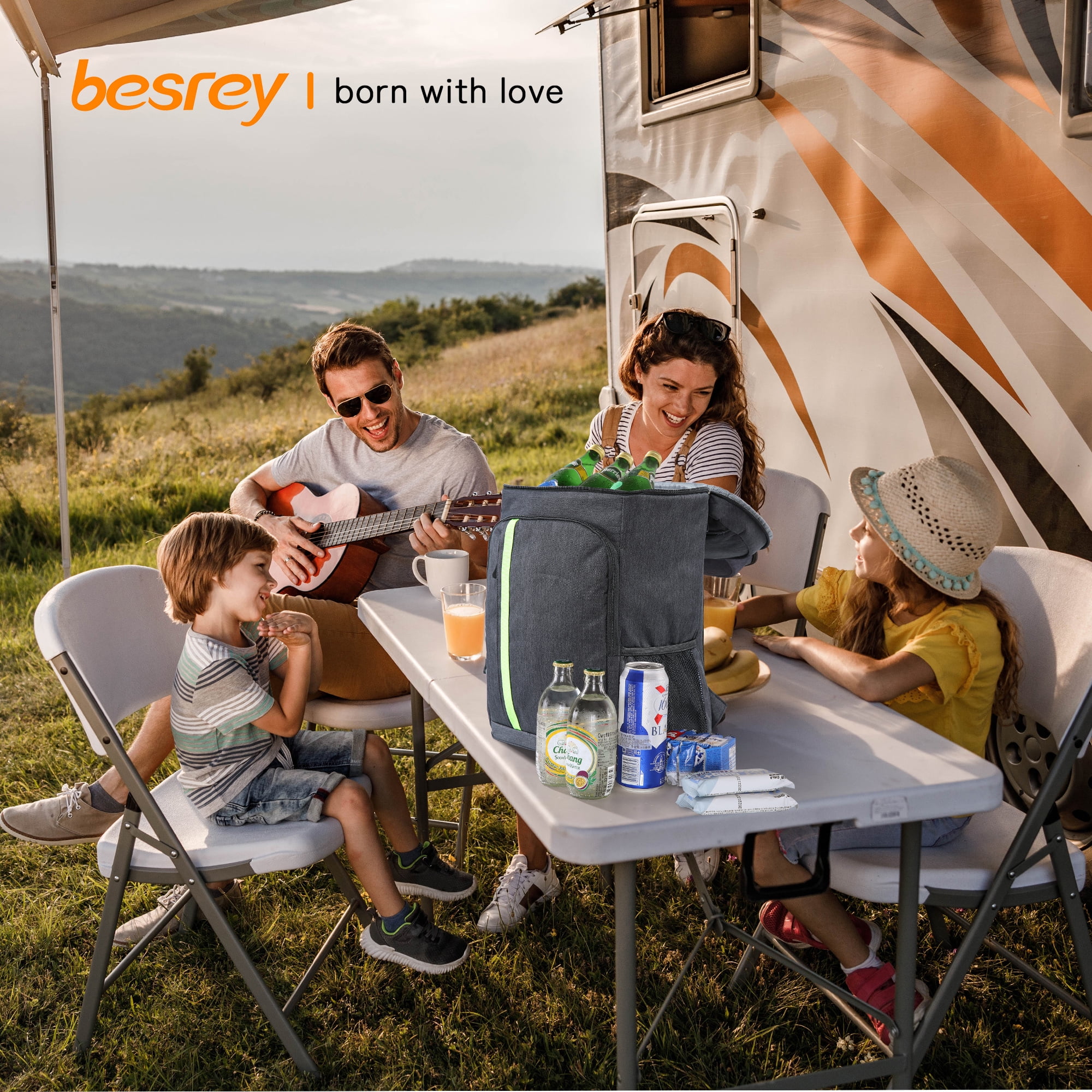 Besrey Cooler Backpack,30L Soft Lightweight Leakproof Cooler Backpack,Insulated Cooler Bag,Portable Soft Cooler Bag Waterproof for Beach, Travel, Camping,Black
