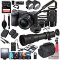 thumbnail image 6 of Sony Alpha a6400 Mirrorless Camera with 16-50mm and 55-210mm Lenses Bundle + Extreme Speed 64GB Memory + T-Mount 420-800mm Telephoto Zoom Lens (33 Items), 6 of 6