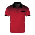 thumbnail image 5 of WTXUE Polos Short Sleeve, Lapel Golf Shirts for Men Spring Summer Casual Buttons Lapel T Shirt Tops Solid | Workwear for Men Red XL, 5 of 6