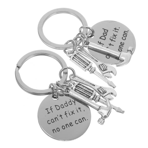 SEWCHICS Fathers Day Keyrings Men Keychain Pendant Design 2Pcs