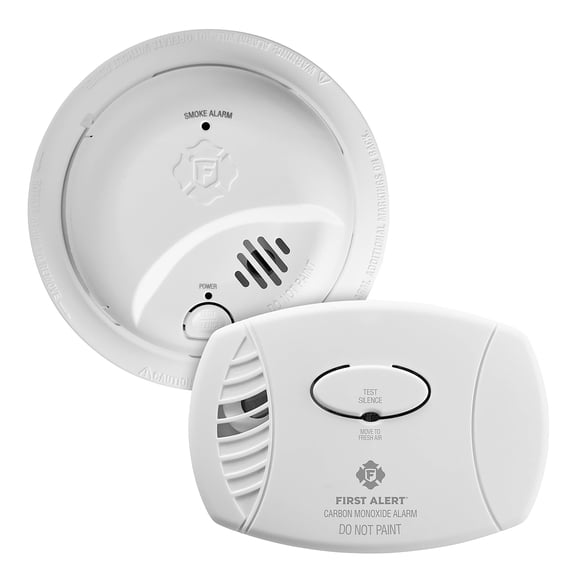 First Alert Standard Battery-Operated Smoke Alarm and CO Alarm Value 2 Pack with Models SMI100 and CO400