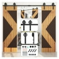thumbnail image 4 of Kit de Quincaillerie pour Porte Coulissante de Grange Robuste, Adapté pour Rail de Porte Coulissante en Forme de Roue Centrale à Double Porte en Bois, Robuste et Durable, 4 of 6