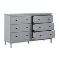 thumbnail image 3 of Walker Edison Classic Modern 6-Drawer Solid Wood Dresser, Grey, 3 of 18