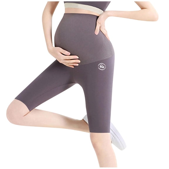Maternity Shorts Over The Belly Biker Workout Yoga Active Athletic Pregnancy Shorts, Summer Quick Dry High Waisted Stretchy Mid-Thigh Pregnancy Lounge Short Pants