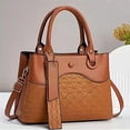 thumbnail image 2 of CZSCPDAW Women's Retro PU Leather Mini Tote Handbag with Comfortable Handles and Spacious Interior for Work Shopping and Travel, 2 of 3