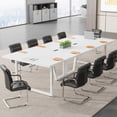 thumbnail image 3 of Finmind 8FT Conference Table, 94.49 L x 47.24 W x 29.53 H Inches Large Meeting Podcast Table for 10 People, Business Style Wooden Training Table with Strong Metal Frame for Office Conference, 3 of 6