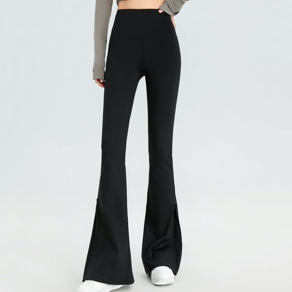 Hvyesh Women High Waist Yoga Pants Bootcut Flare Leggings for Women Tummy Control Stretch Solid Workout Leggings Pants