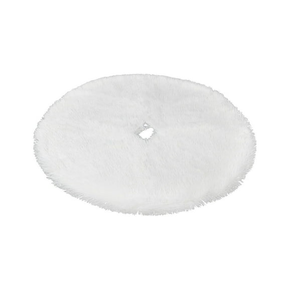 Zhourta 48 Inch White Faux Polyester Christmas Tree Skirt for Christmas Party Christmas Tree Decoration Holiday Indoor and Outdoor Decoration Supplies