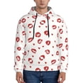 thumbnail image 2 of Zufioo Lips Kiss Design Fleece Comfortable Hoodie for Mens,Sweatshirt for Men,Pullover Hooded Sweatshirt for Men -Medium, 2 of 5