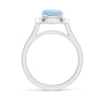 thumbnail image 2 of ANGARA Natural Classic Cushion 1.4 ct Aquamarine Ring with Diamond Halo in 14K White Gold for Women (Size-7mm) | March Birthstone, Anniversary, Jewelry Gift for Women | Natural Aquamarine Ring, 2 of 9