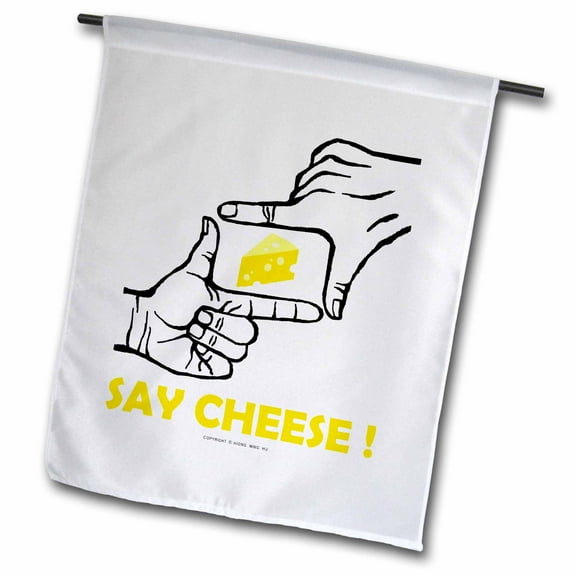 3dRose, Say Cheese, 12 x 18 inch Garden Flag