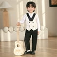 thumbnail image 4 of Hiijoy Toddler Boys Formal Suit Waistcoat Trousers Bow Tie Tuxedo Outfits, Sizes 2-3T, 4 of 8
