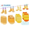 thumbnail image 5 of Beaniara 4 Pairs Anti Slip Silicon Grip Socks, 3 Sizes For 1-7 Years Baby, Toddler, Kid (Yellow, S), 5 of 8