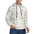 thumbnail image 2 of Rateoe Aerial Flora Pattern Mens Hoodie, Pullover Hooded Sweatshirt, Kangaroo Pocket Hoodie Ideal for Daily Wear, Travel and Home-Large, 2 of 7