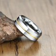 thumbnail image 1 of Vnox-Anillos de Carburo de Tungsteno básico de 8mm para hombre, joyería elegante, estilo de línea fina, bandas de boda, regalos de aniversario para él, 1 of 4