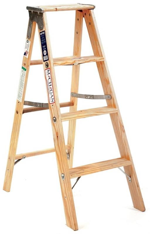 Michigan Ladder 131104 4 ft Michigan Stocky Wood Step Ladder