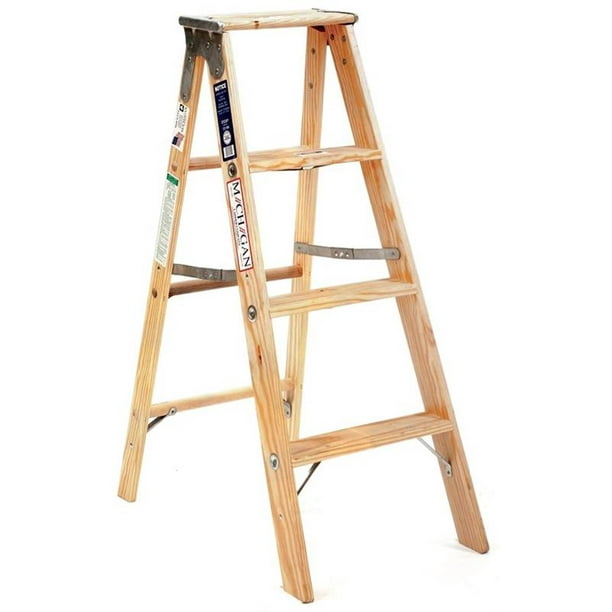 Michigan Ladder 131104 4 ft Michigan Stocky Wood Step Ladder Walmart