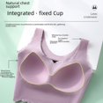 thumbnail image 2 of Ropa interior de talla grande con realce de pecho, sujetador deportivo fino sin costuras con hebilla frontal, inalámbrico, bonito sujetador pequeño con pecho grande en la espalda, 2 of 5