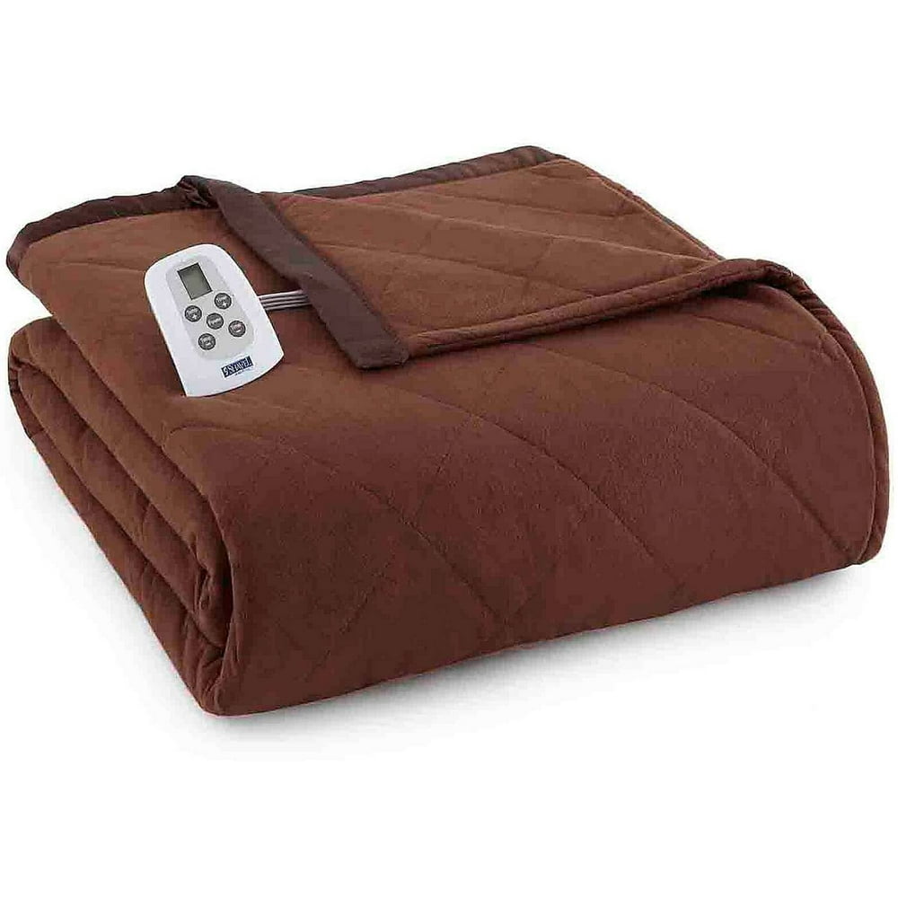 Shavel Home Products Micro Flannel Solid Electric Heated Blanket