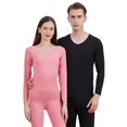 thumbnail image 4 of Traje de ropa interior térmica para hombres y mujeres con superficie AB de terciopelo sin costuras de dos colores y doble cara, calzoncillos largos gruesos con forro polar para mujer, 4 of 4