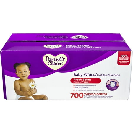 Parent's Choice Fresh Scent Baby Wipes, 700 count (7 packs of 100)