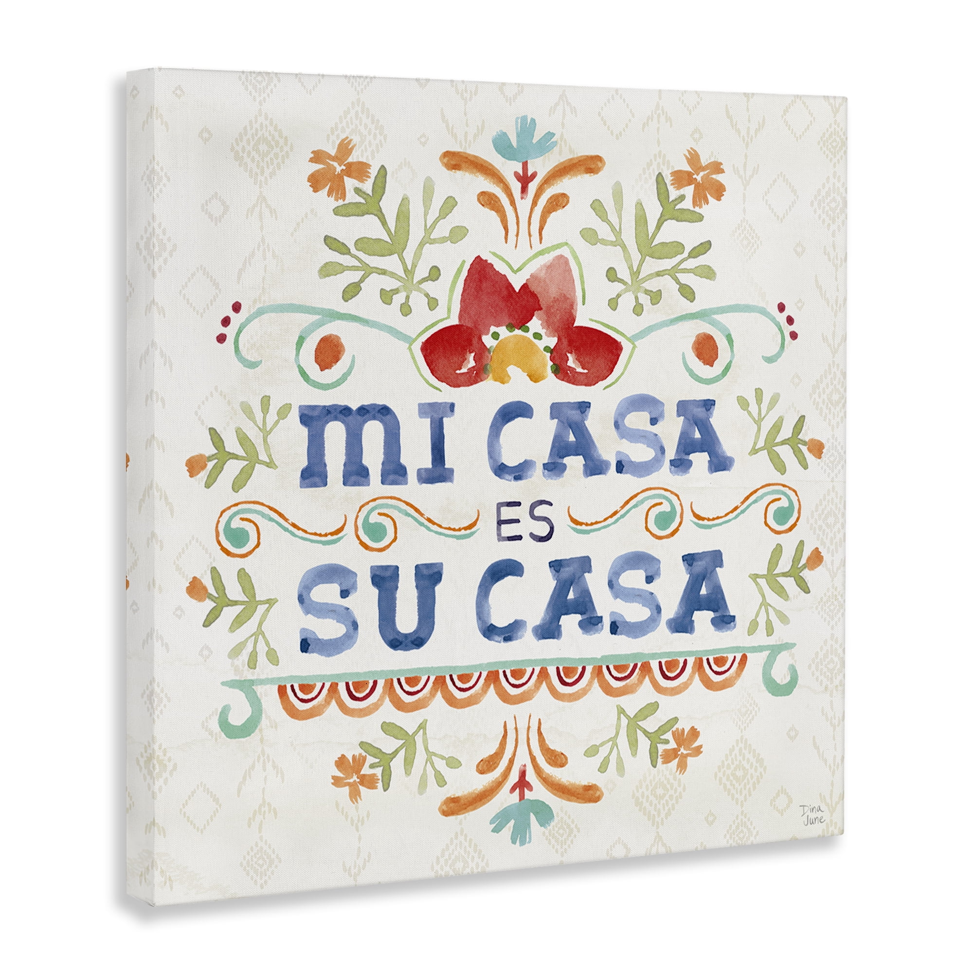 Stupell Industries Su Casa Hogar Acogedor Inspirational Quotes & Sayings Painting Wrapped Canvas Art Print Wall Art, 24 x 24